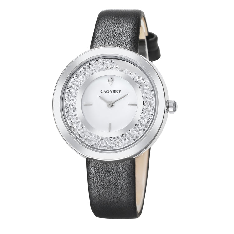 CAGARNY 6878 Water Resistant Fashion Women Quartz Wrist Watch with Leather Band