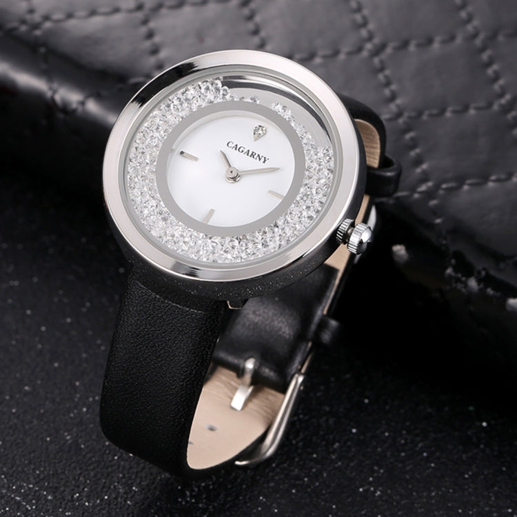 CAGARNY 6878 Water Resistant Fashion Women Quartz Wrist Watch with Leather Band