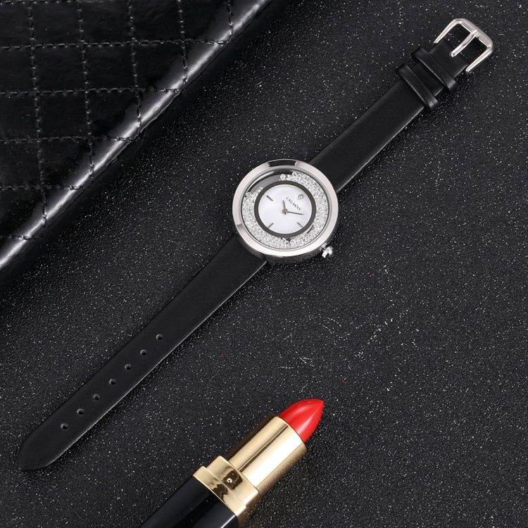 CAGARNY 6878 Water Resistant Fashion Women Quartz Wrist Watch with Leather Band