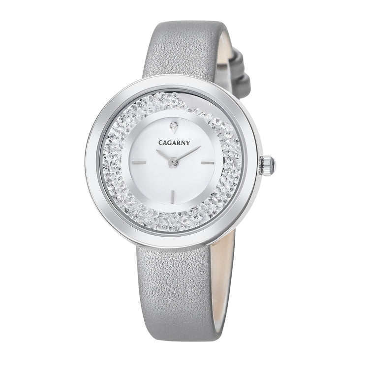 CAGARNY 6878 Water Resistant Fashion Women Quartz Wrist Watch with Leather Band