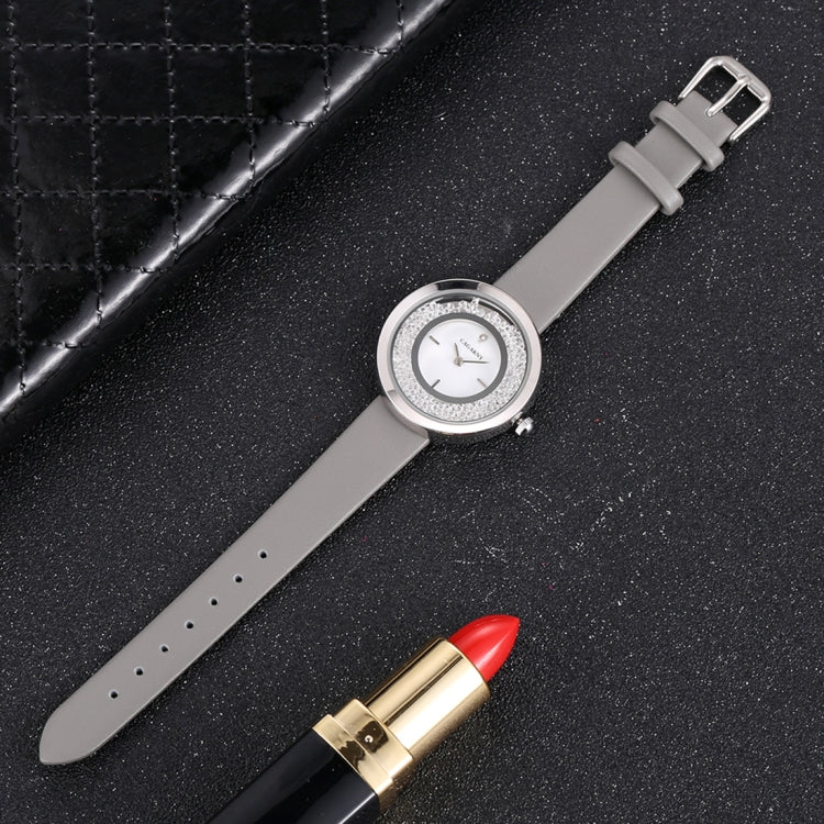 CAGARNY 6878 Water Resistant Fashion Women Quartz Wrist Watch with Leather Band