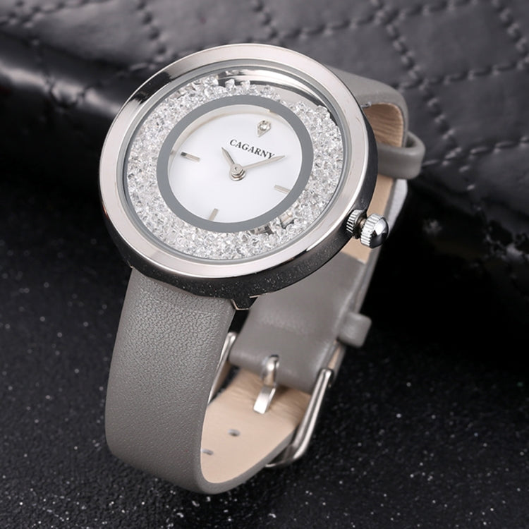 CAGARNY 6878 Water Resistant Fashion Women Quartz Wrist Watch with Leather Band