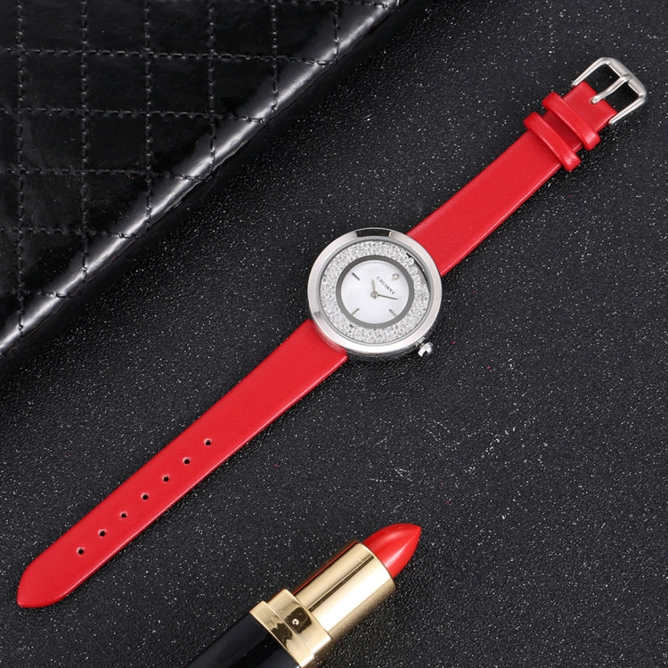 CAGARNY 6878 Water Resistant Fashion Women Quartz Wrist Watch with Leather Band