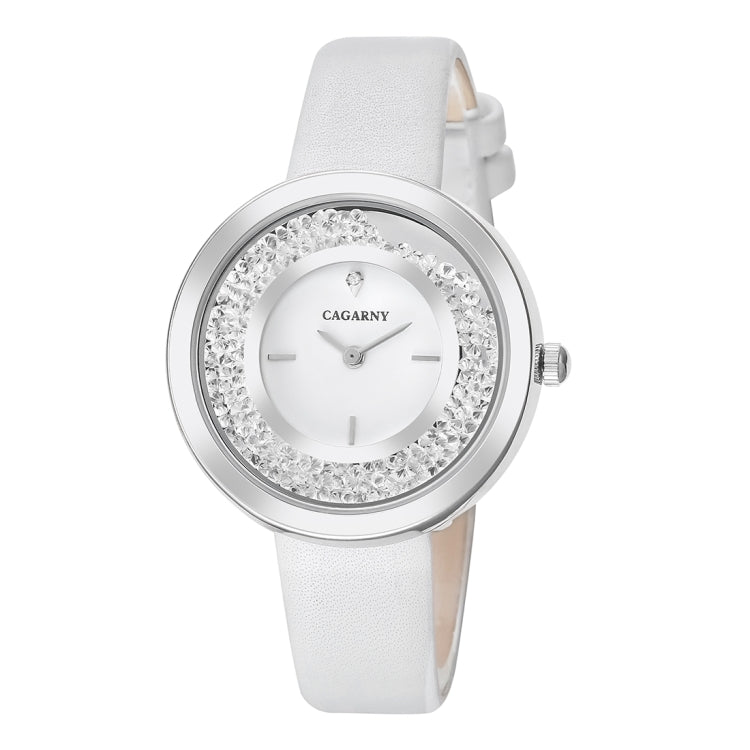 CAGARNY 6878 Water Resistant Fashion Women Quartz Wrist Watch with Leather Band