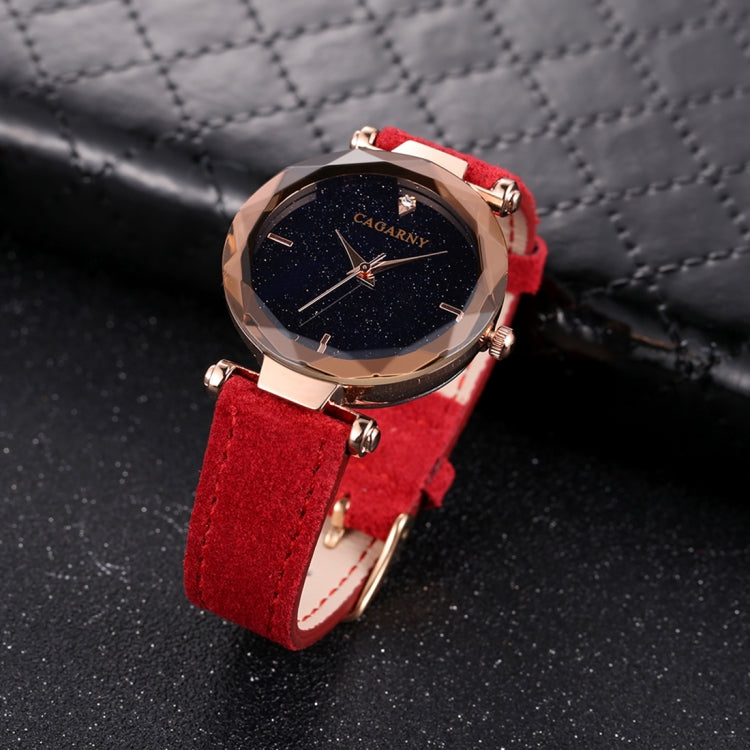 CAGARNY 6877 Water Resistant Fashion Women Quartz Wrist Watch with Leather Band