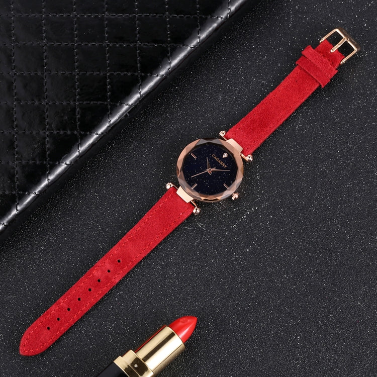 CAGARNY 6877 Water Resistant Fashion Women Quartz Wrist Watch with Leather Band