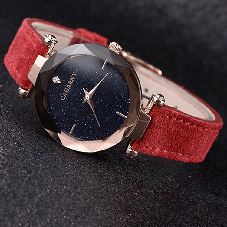 CAGARNY 6877 Water Resistant Fashion Women Quartz Wrist Watch with Leather Band