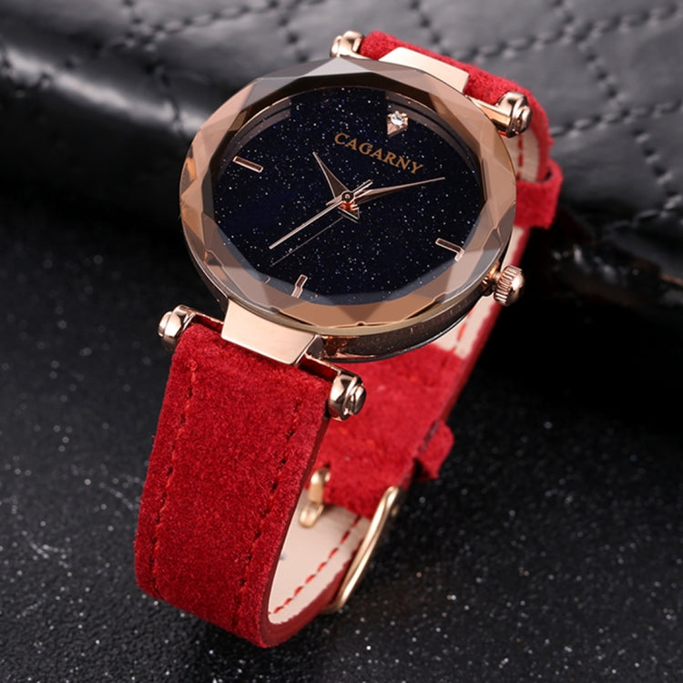 CAGARNY 6877 Water Resistant Fashion Women Quartz Wrist Watch with Leather Band