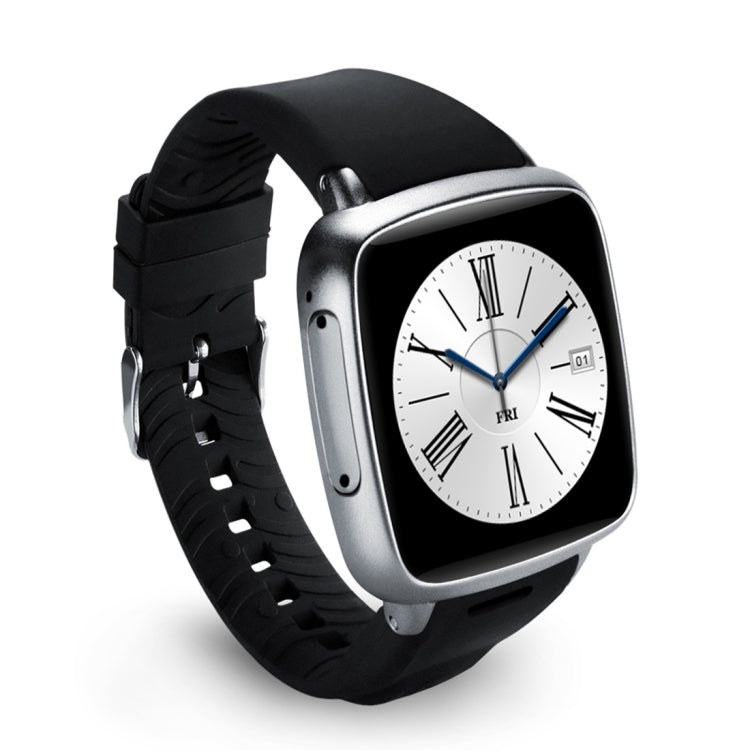 Z01 Smart Watch Phone, 4GB+512MB, Capacitive Touch Screen Android System, MTK6572 Dual Core, 1.2GHz,3G /2G Network, Support Pedometer / Bluetooth V4.0 / WiFi / GPS / FM Radio, with Silicone Strap