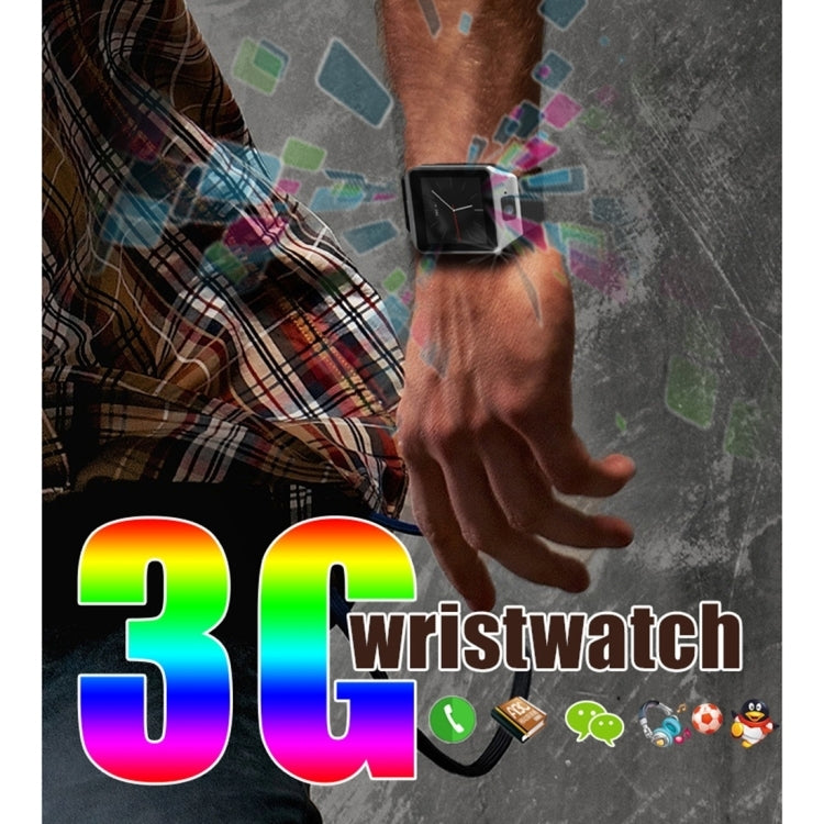 QW09 Smart Watch Phone, 512MB+4GB, 1.54inch LCD Capacitive Touch Screen Android 4.4.2, MTK6572A Dual Core, 1.2GHz,3G /2G Network, Support Pedometer / Bluetooth V4.0 / WiFi / Phone Anti-lost, with Silicone Strap