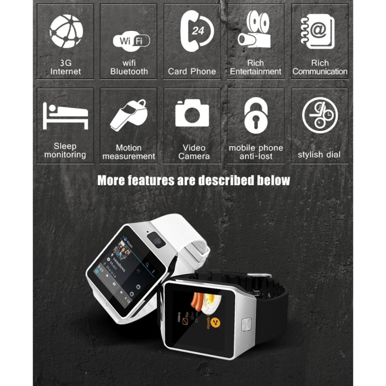 QW09 Smart Watch Phone, 512MB+4GB, 1.54inch LCD Capacitive Touch Screen Android 4.4.2, MTK6572A Dual Core, 1.2GHz,3G /2G Network, Support Pedometer / Bluetooth V4.0 / WiFi / Phone Anti-lost, with Silicone Strap