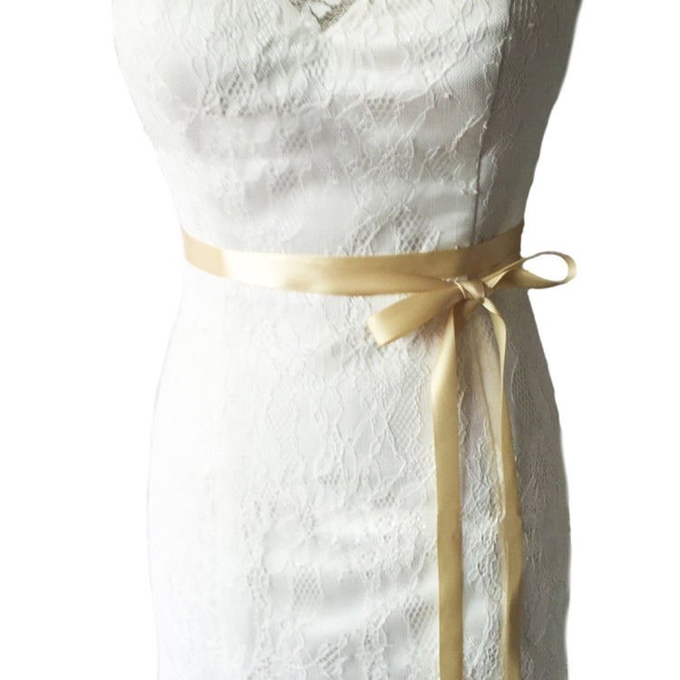 Women Handmade Beaded Rhinestone Ribbon Lacing Wedding Belt Lady Bride Waistband Waist Belt