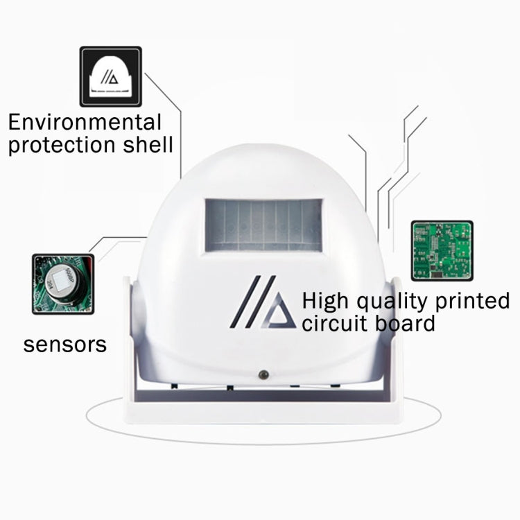 5301 Wireless Infrared Motion Sensor Welcome Alarm Intelligent Greeting Warning Doorbell, IR Distance: 10m