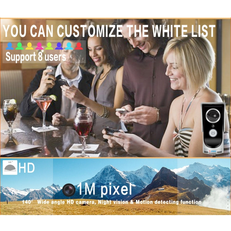 Waterproof WiFi Remote Video Intercom Doorbell with 1/3 inch 1.0MP Camera, Support iOS & Android APP, Waterproof Level: IP55
