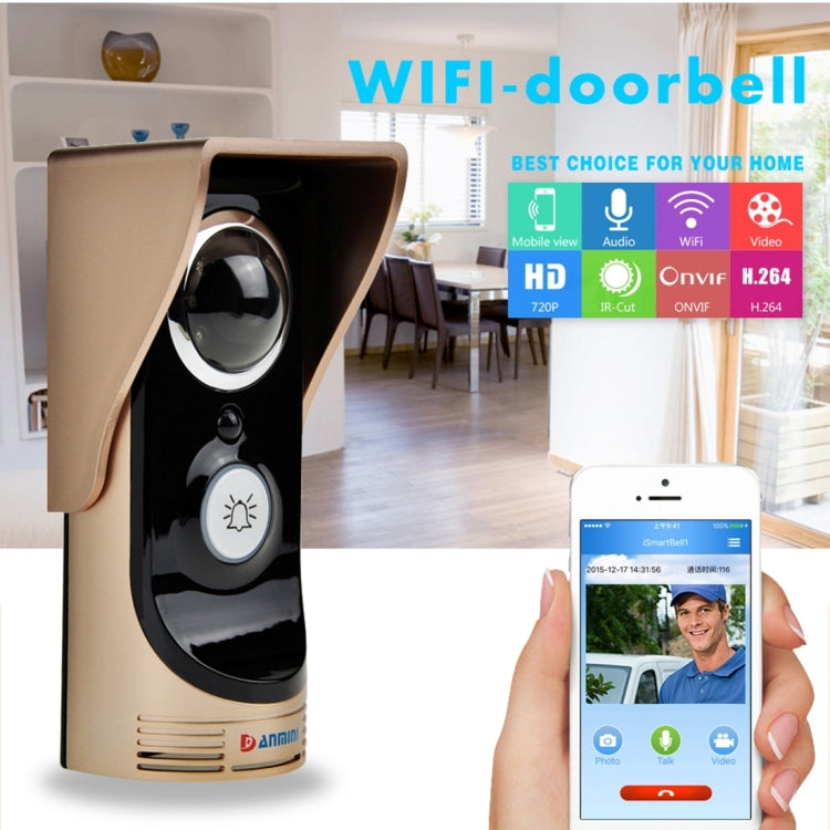Waterproof WiFi Remote Video Intercom Doorbell with 1/3 inch 1.0MP Camera, Support iOS & Android APP, Waterproof Level: IP55