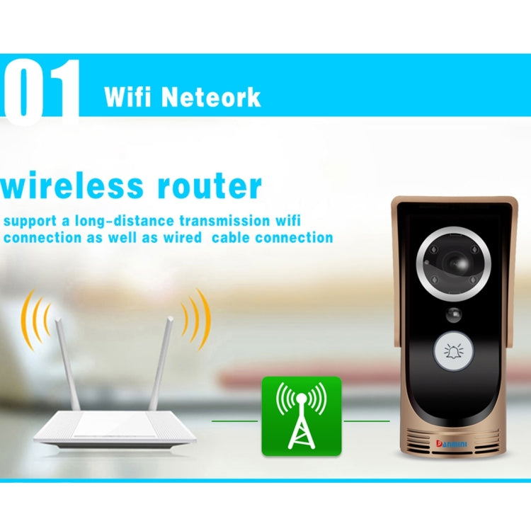 Waterproof WiFi Remote Video Intercom Doorbell with 1/3 inch 1.0MP Camera, Support iOS & Android APP, Waterproof Level: IP55