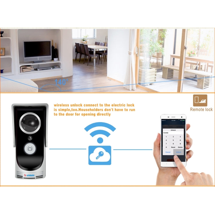 Waterproof WiFi Remote Video Intercom Doorbell with 1/3 inch 1.0MP Camera, Support iOS & Android APP, Waterproof Level: IP55