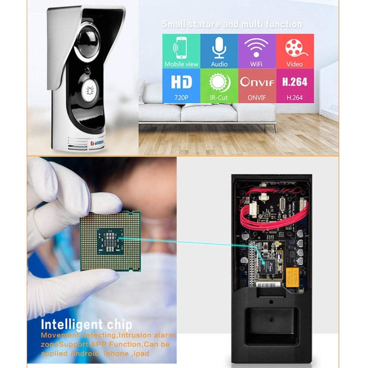 Waterproof WiFi Remote Video Intercom Doorbell with 1/3 inch 1.0MP Camera, Support iOS & Android APP, Waterproof Level: IP55