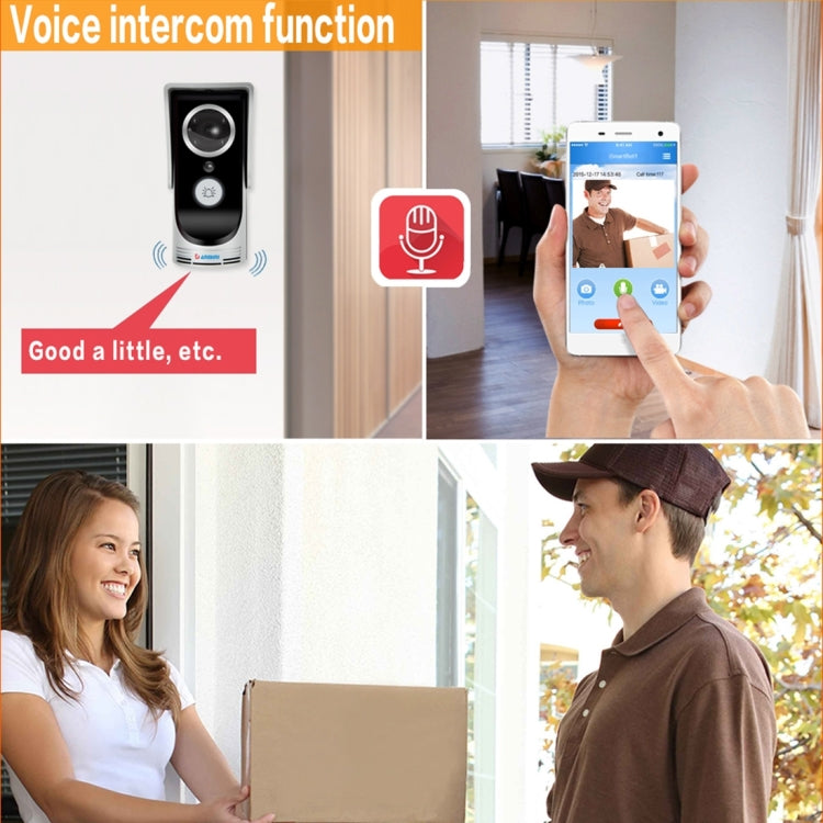 Waterproof WiFi Remote Video Intercom Doorbell with 1/3 inch 1.0MP Camera, Support iOS & Android APP, Waterproof Level: IP55