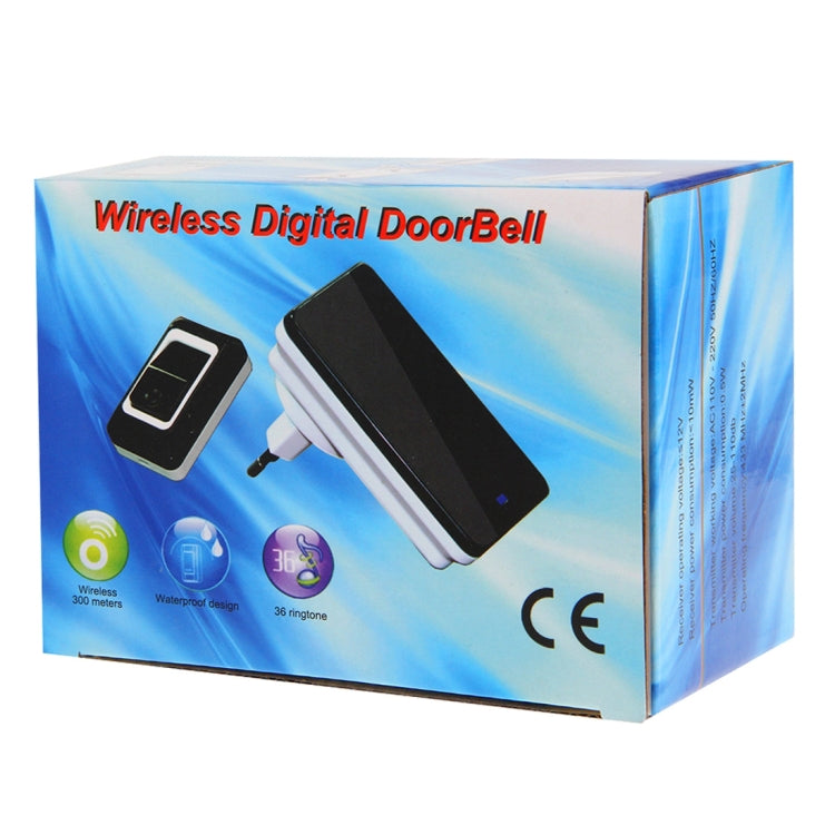 SAFUL K108 Waterproof Wireless Smart Doorbell, One Transmitter One Receiver, EU Plug