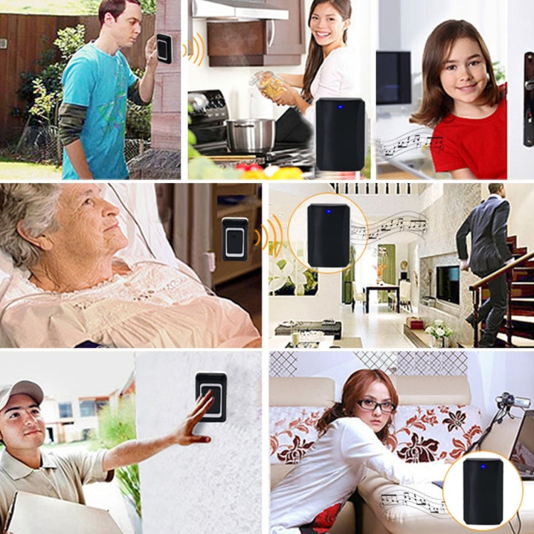 SAFUL K108 Waterproof Wireless Smart Doorbell, One Transmitter One Receiver, EU Plug