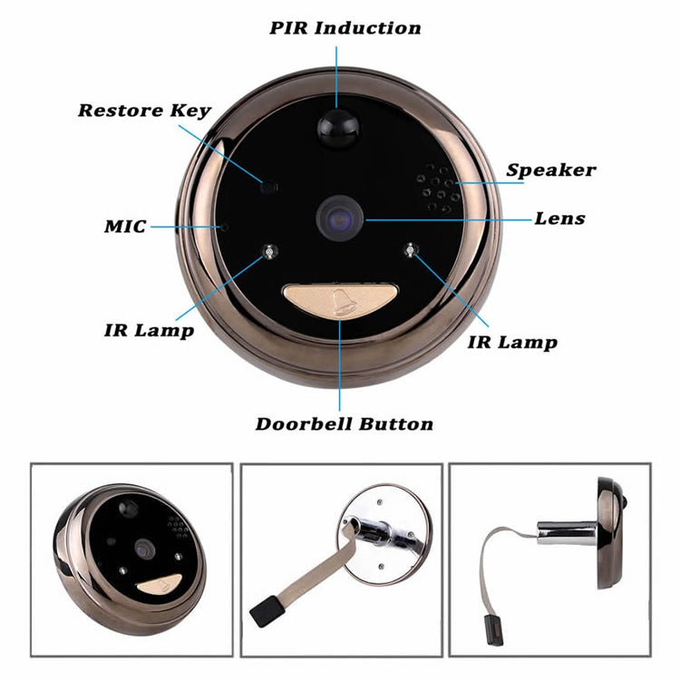 MA5 2.8 inch OLED Display Screen 1.0MP Security Camera Smart WiFi Video Doorbell, Support TF Card (32GB Max)