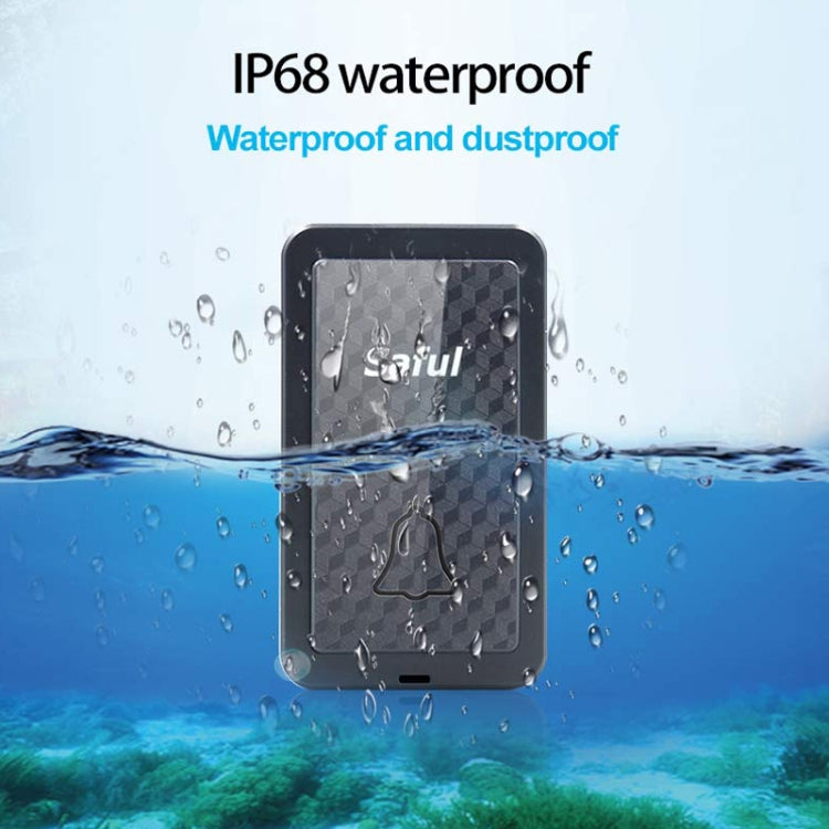 Saful TS-K106 IP68 Waterproof 4-Level Ring Tone Adjustable Wireless Intelligent Self-generating Doorbell with 28 First Ringtones