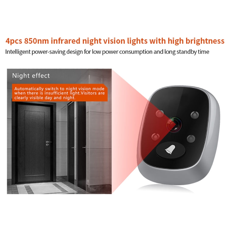 SF518 3.5 inch Screen 0.3MP Security Camera No Disturb Peephole Viewer, Support TF Card & Infrared Night Vision