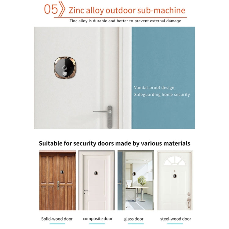 SF530 3.0 inch Screen 0.3MP Security Camera No Disturb Peephole Viewer, Support TF Card & Infrared Night Vision