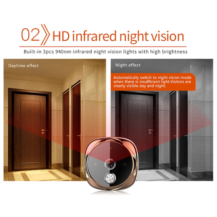 SF530 3.0 inch Screen 0.3MP Security Camera No Disturb Peephole Viewer, Support TF Card & Infrared Night Vision