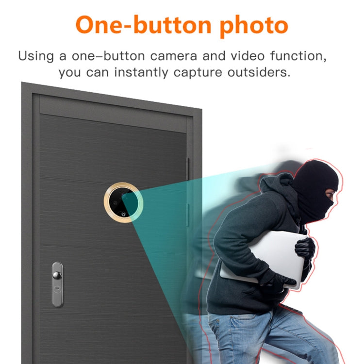 Danmini Q10 4.3 Inch Screen Motion Detection Camera Video Alarm Smart Digital Door Viewer, Support TF Card(Gold)