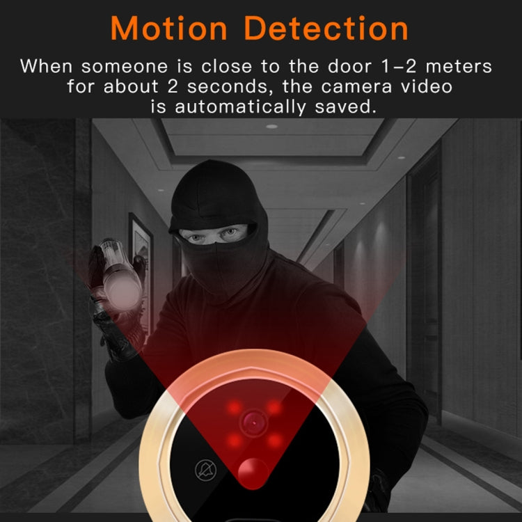 Danmini Q10 4.3 Inch Screen Motion Detection Camera Video Alarm Smart Digital Door Viewer, Support TF Card(Gold)