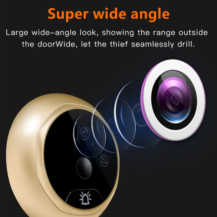 Danmini Q10 4.3 Inch Screen Motion Detection Camera Video Alarm Smart Digital Door Viewer, Support TF Card(Gold)