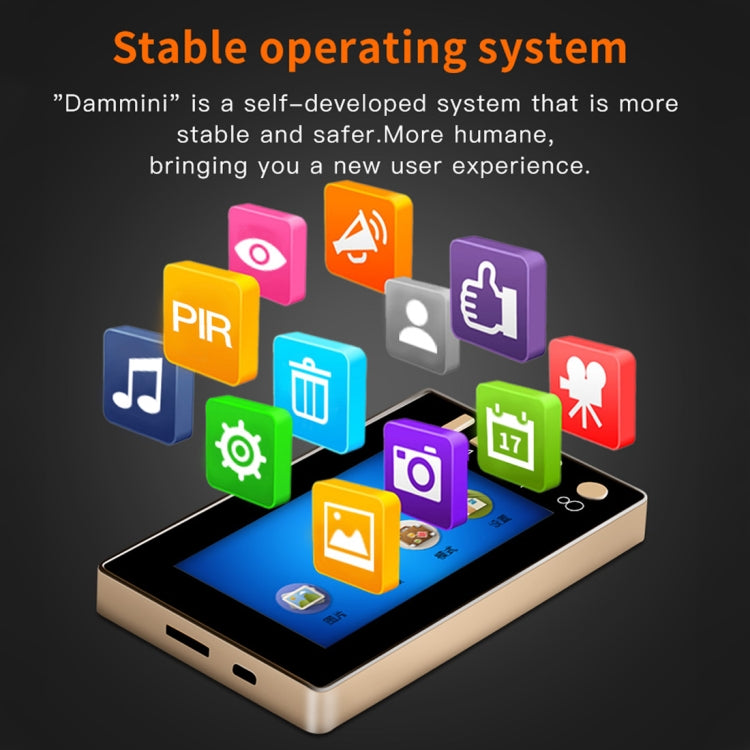 Danmini Q10 4.3 Inch Screen Motion Detection Camera Video Alarm Smart Digital Door Viewer, Support TF Card(Gold)
