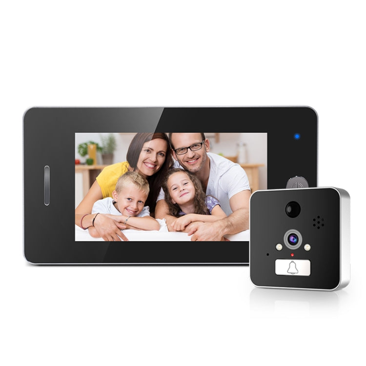 TS-509 4.3 inch 960P HD Screen WiFi Smart Video Doorbell Peephole Viewer, Support Visual Intercom & Night Vision & Motion Detection