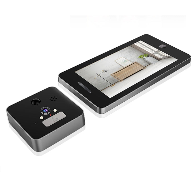 TS-509 4.3 inch 960P HD Screen WiFi Smart Video Doorbell Peephole Viewer, Support Visual Intercom & Night Vision & Motion Detection