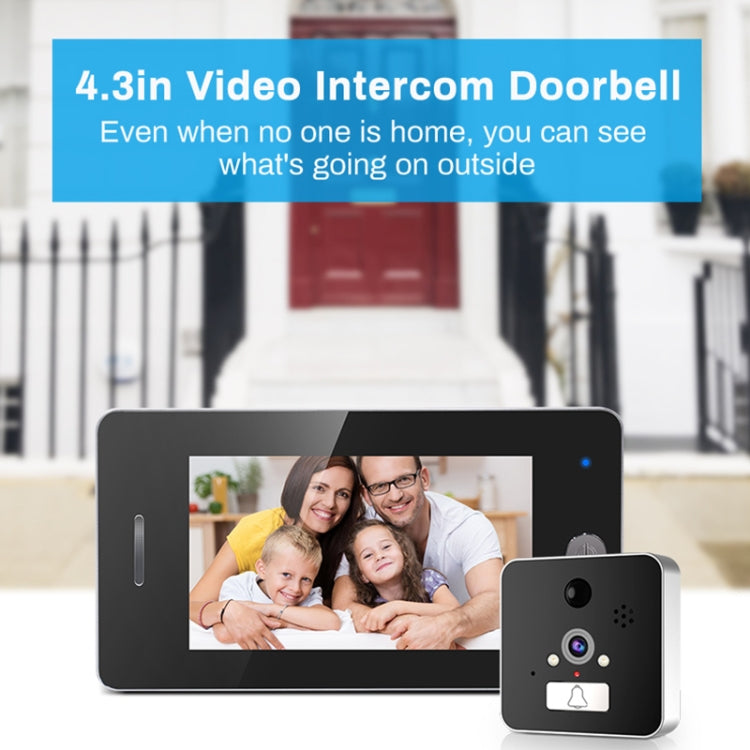 TS-509 4.3 inch 960P HD Screen WiFi Smart Video Doorbell Peephole Viewer, Support Visual Intercom & Night Vision & Motion Detection