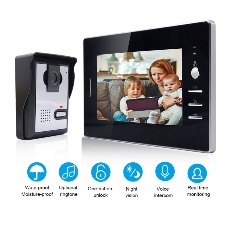 TS-YP710MA 7 inch Screen Smart Video Doorbell Peephole Viewer, Support Visual Intercom & Night Vision & Real-time Monitoring