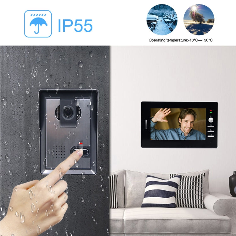 TS-YP710MA 7 inch Screen Smart Video Doorbell Peephole Viewer, Support Visual Intercom & Night Vision & Real-time Monitoring
