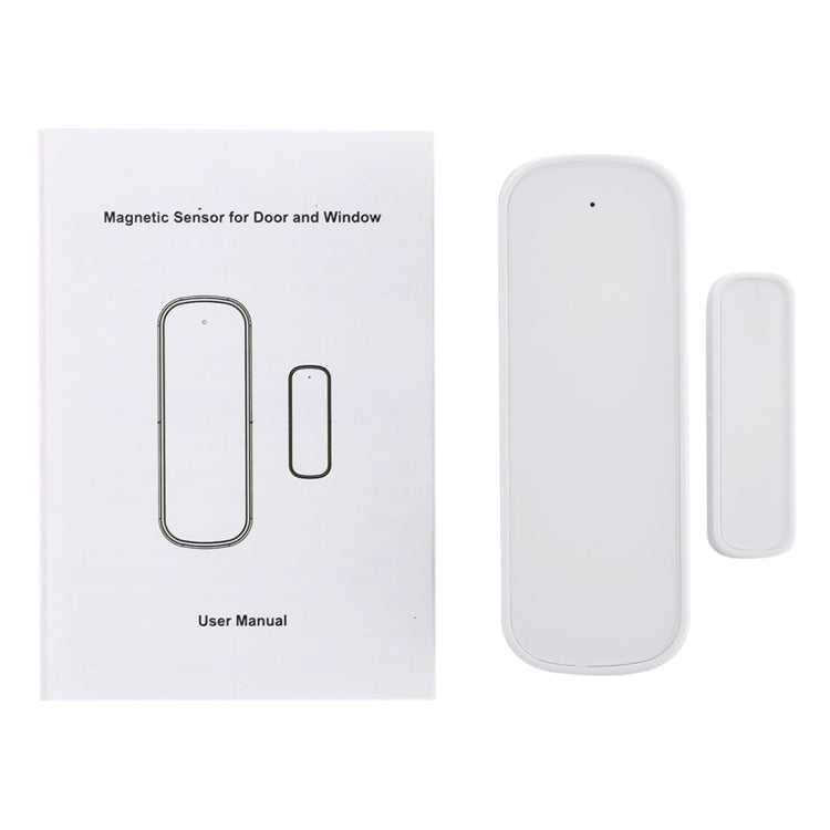 QEVDO QDSW1 WiFi Door and Window Magnetic Sensor Intelligent Alarm Soor and Window Security System, Support APP Alarm & Alexa / Google Voice Control(White)