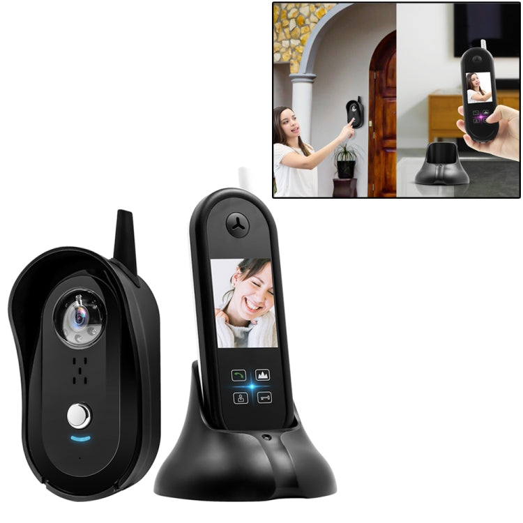 TS-999A2 Wireless Digital Video Door Phone Doorbell with 2.5 inch Display Screen & Antenna, Support Infrared Night Vision, Indoor Group Call, One-button Unlock, Real Time Monitoring