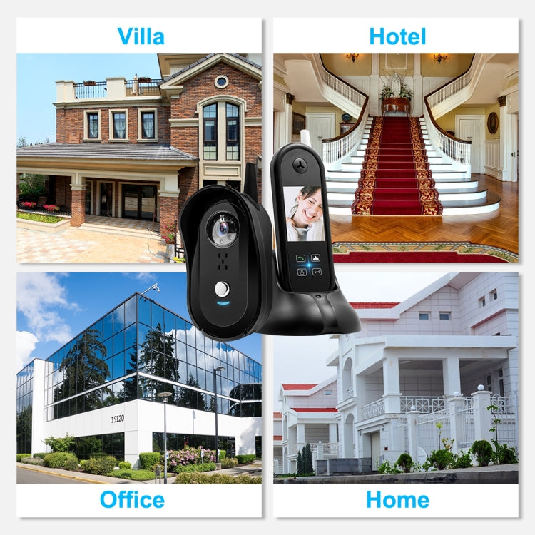 TS-999A2 Wireless Digital Video Door Phone Doorbell with 2.5 inch Display Screen & Antenna, Support Infrared Night Vision, Indoor Group Call, One-button Unlock, Real Time Monitoring