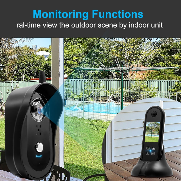TS-999A2 Wireless Digital Video Door Phone Doorbell with 2.5 inch Display Screen & Antenna, Support Infrared Night Vision, Indoor Group Call, One-button Unlock, Real Time Monitoring