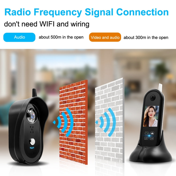 TS-999A2 Wireless Digital Video Door Phone Doorbell with 2.5 inch Display Screen & Antenna, Support Infrared Night Vision, Indoor Group Call, One-button Unlock, Real Time Monitoring