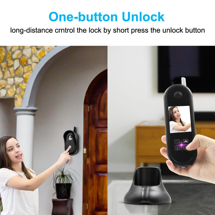 TS-999A2 Wireless Digital Video Door Phone Doorbell with 2.5 inch Display Screen & Antenna, Support Infrared Night Vision, Indoor Group Call, One-button Unlock, Real Time Monitoring