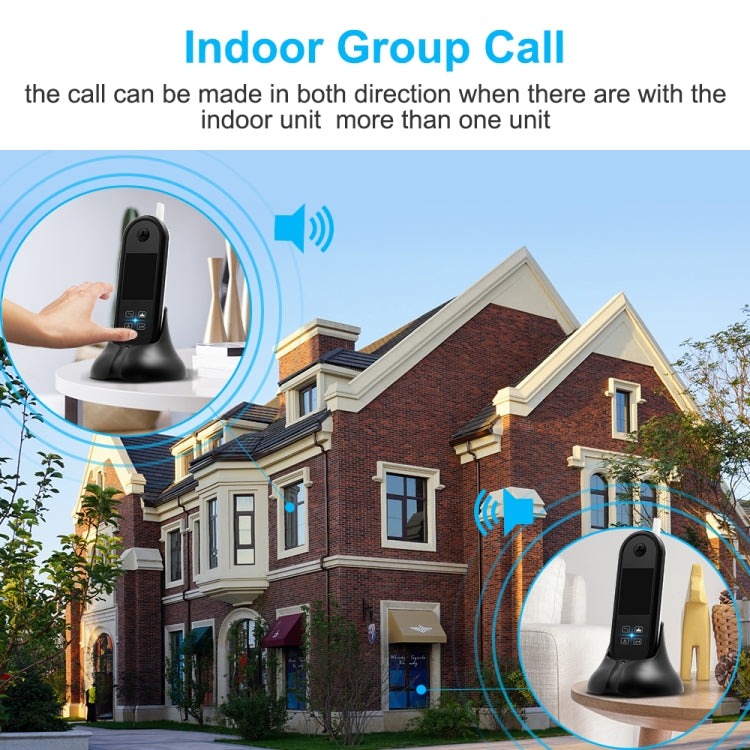 TS-999A2 Wireless Digital Video Door Phone Doorbell with 2.5 inch Display Screen & Antenna, Support Infrared Night Vision, Indoor Group Call, One-button Unlock, Real Time Monitoring