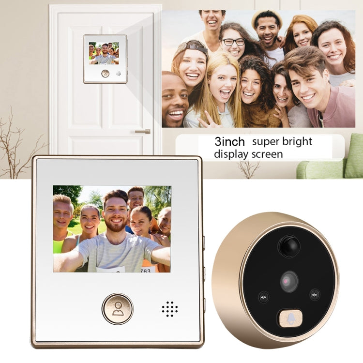 SY-1 3.0 inch Screen Video Visual Doorbell, Support Night Vision & Motion Detection & Multi-languages & 32GB TF Card