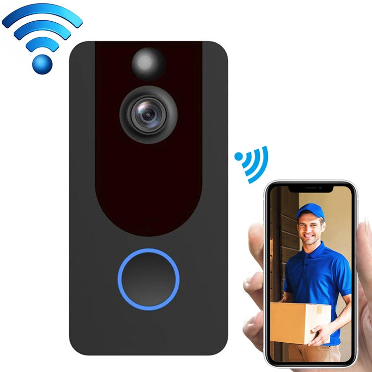 V7 Standard Edition 1080P Wireless WiFi Smart Doorbell, Support Motion Detection & Infrared Night Vision & Two-way Voice(Black)