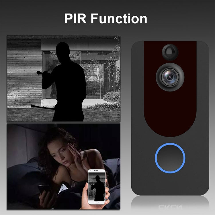 V7 Standard Edition 1080P Wireless WiFi Smart Doorbell, Support Motion Detection & Infrared Night Vision & Two-way Voice(Black)