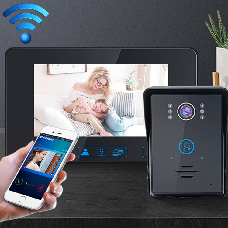 TS-WIFI708C 1.3 Million Pixels Smart WiFi Video Intercom Doorbell with 7 inch Display & 16 Polyphonic Ringtones, Support Infrared Night Vision, US Plug / EU Plug